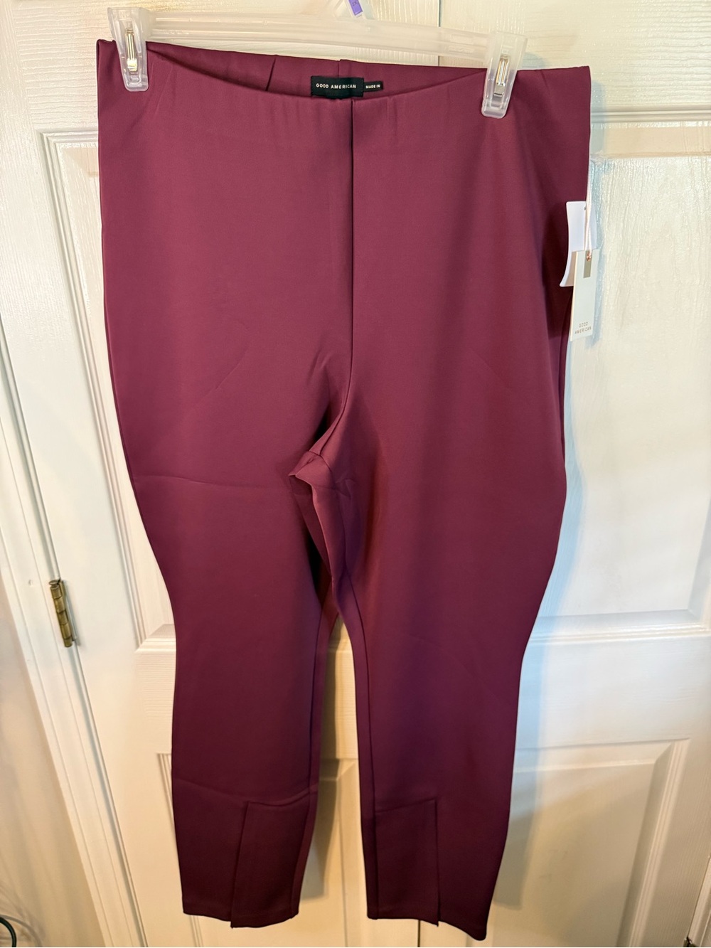 Good American Deep Plum High-Rise Ponte Leggings